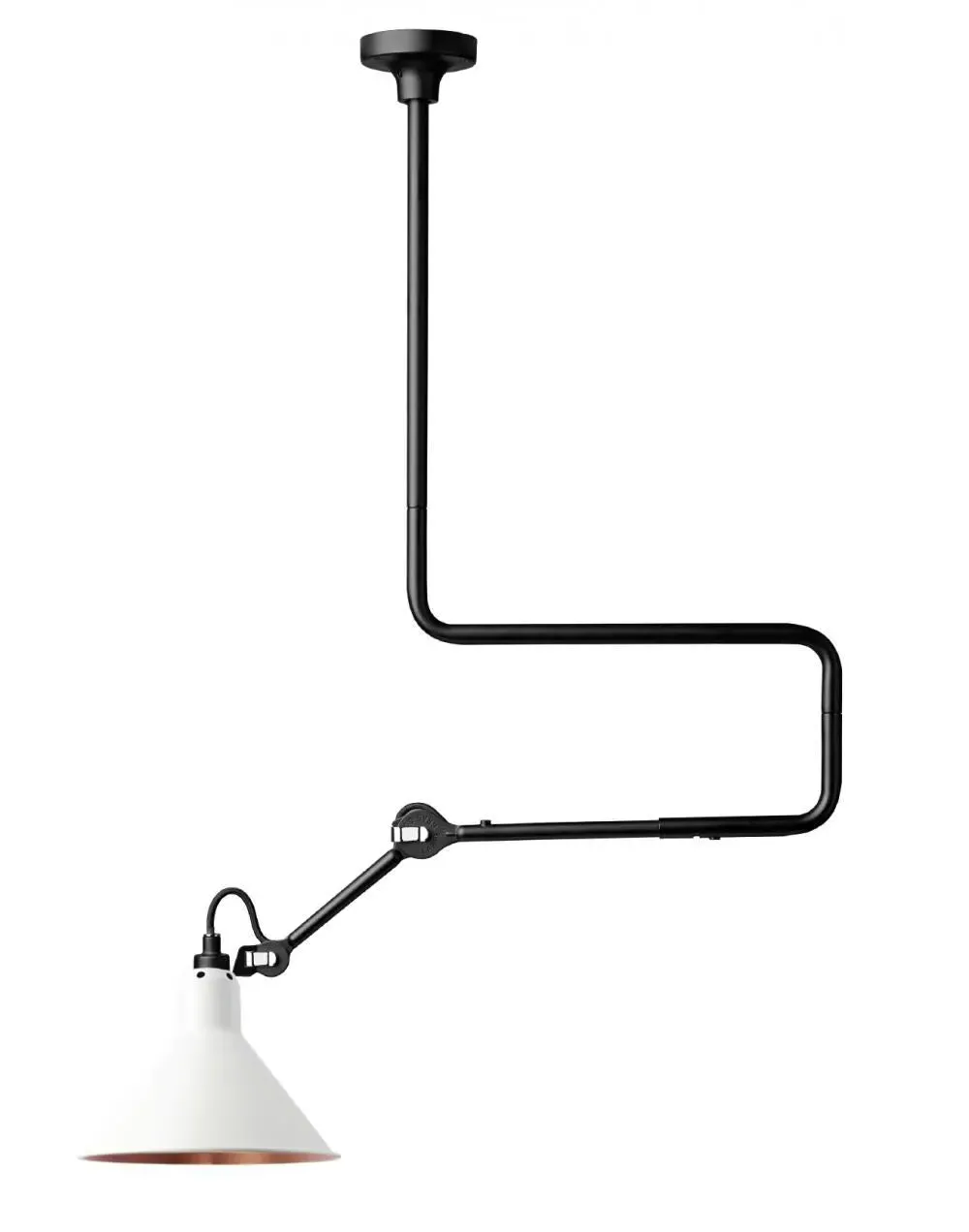 Conical Ceiling Light with Double Elbow - Copper