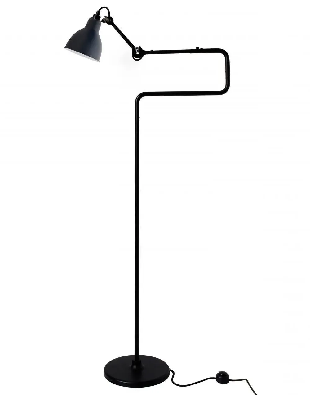 Conical Floor Lamp with Double Elbow - Copper