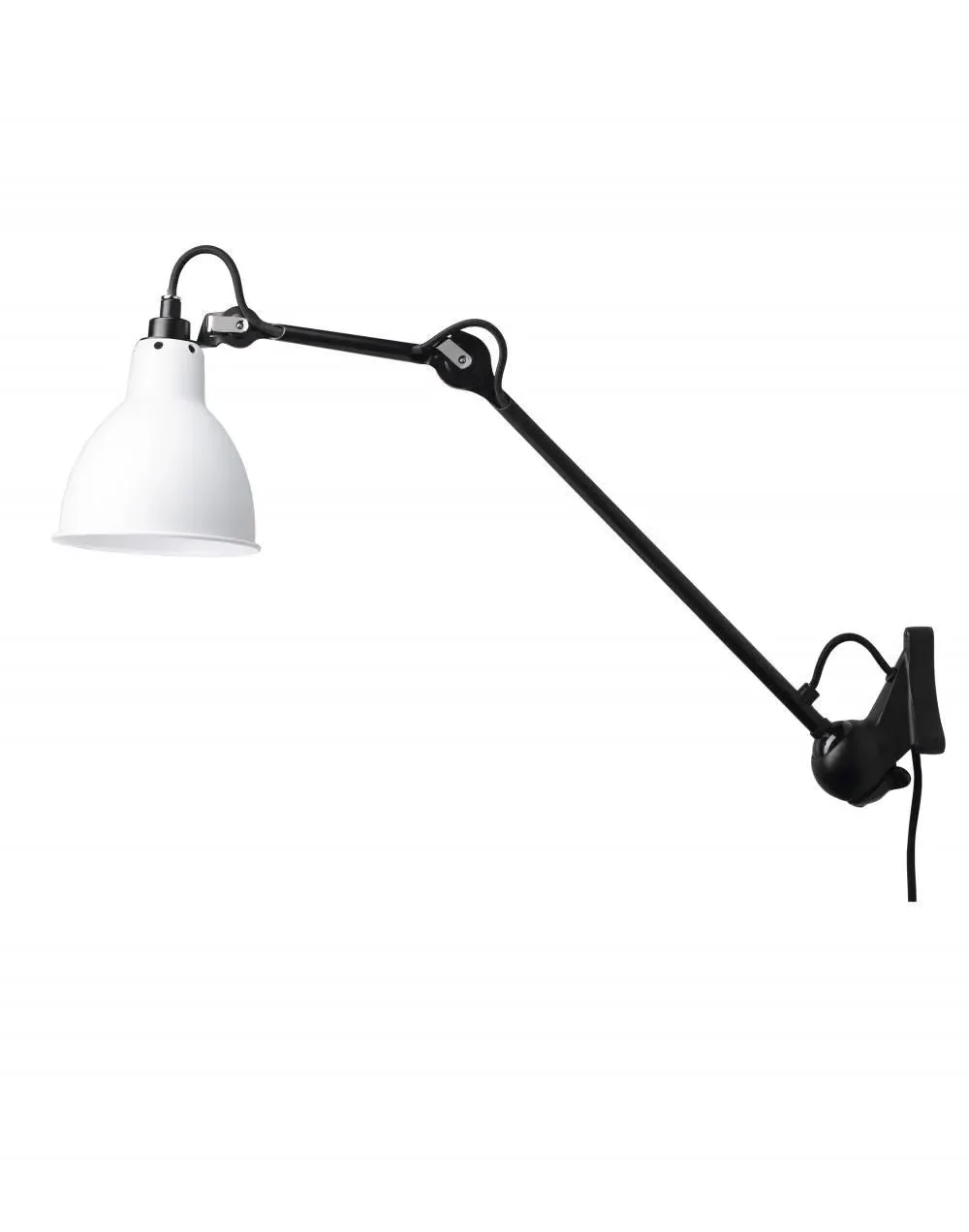 Conical Wall Light with Adjustable Arm - Black