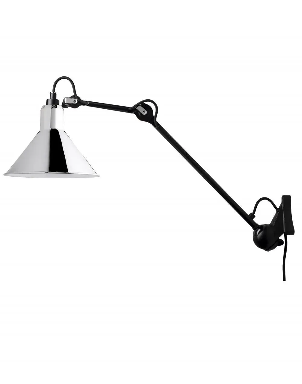 Conical Wall Light with Adjustable Arm - Chrome