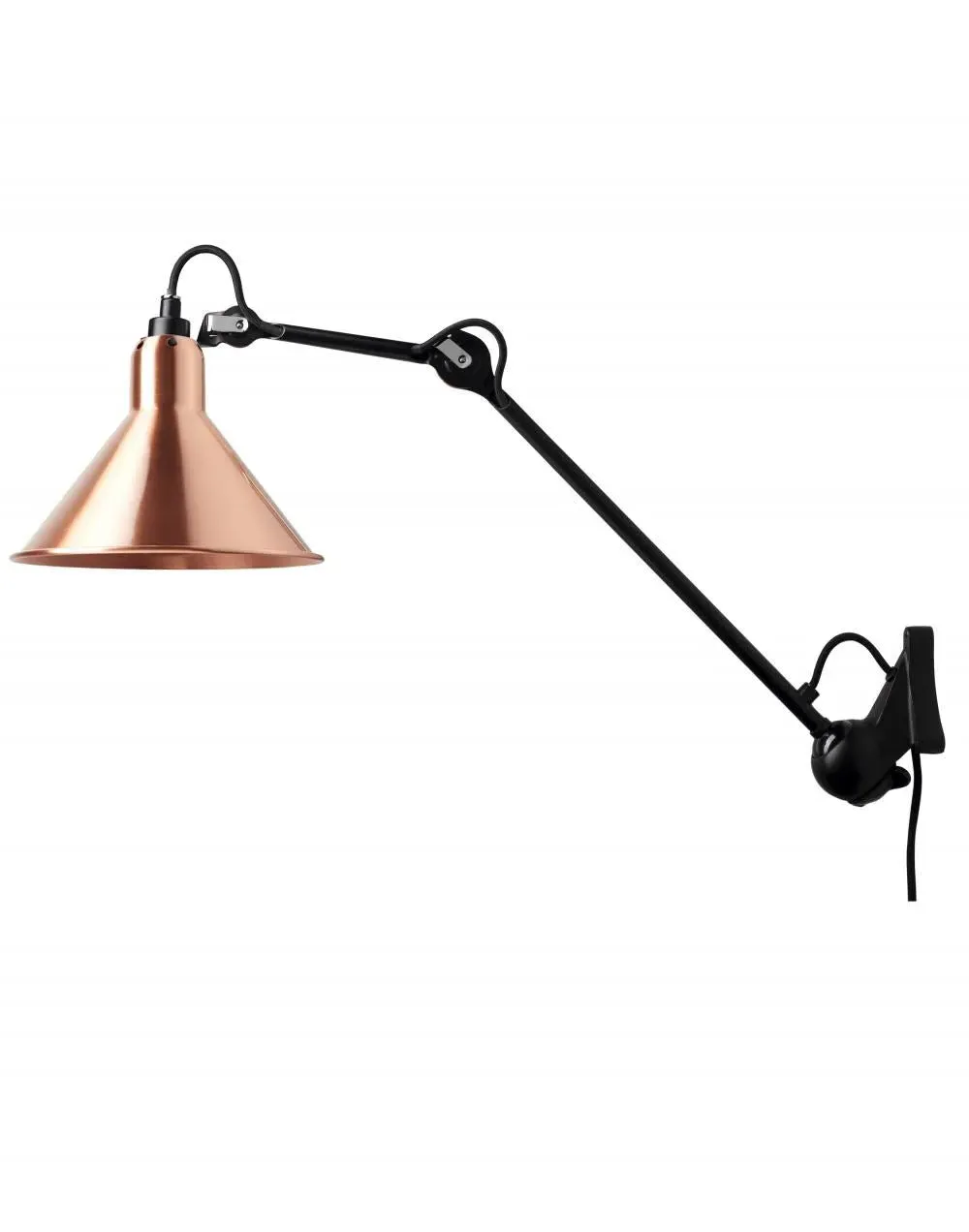 Conical Wall Light with Adjustable Arm - Copper