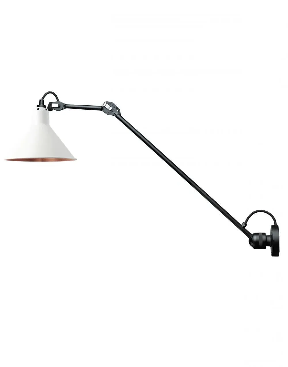 Conical Wall Light with Copper Interior - White