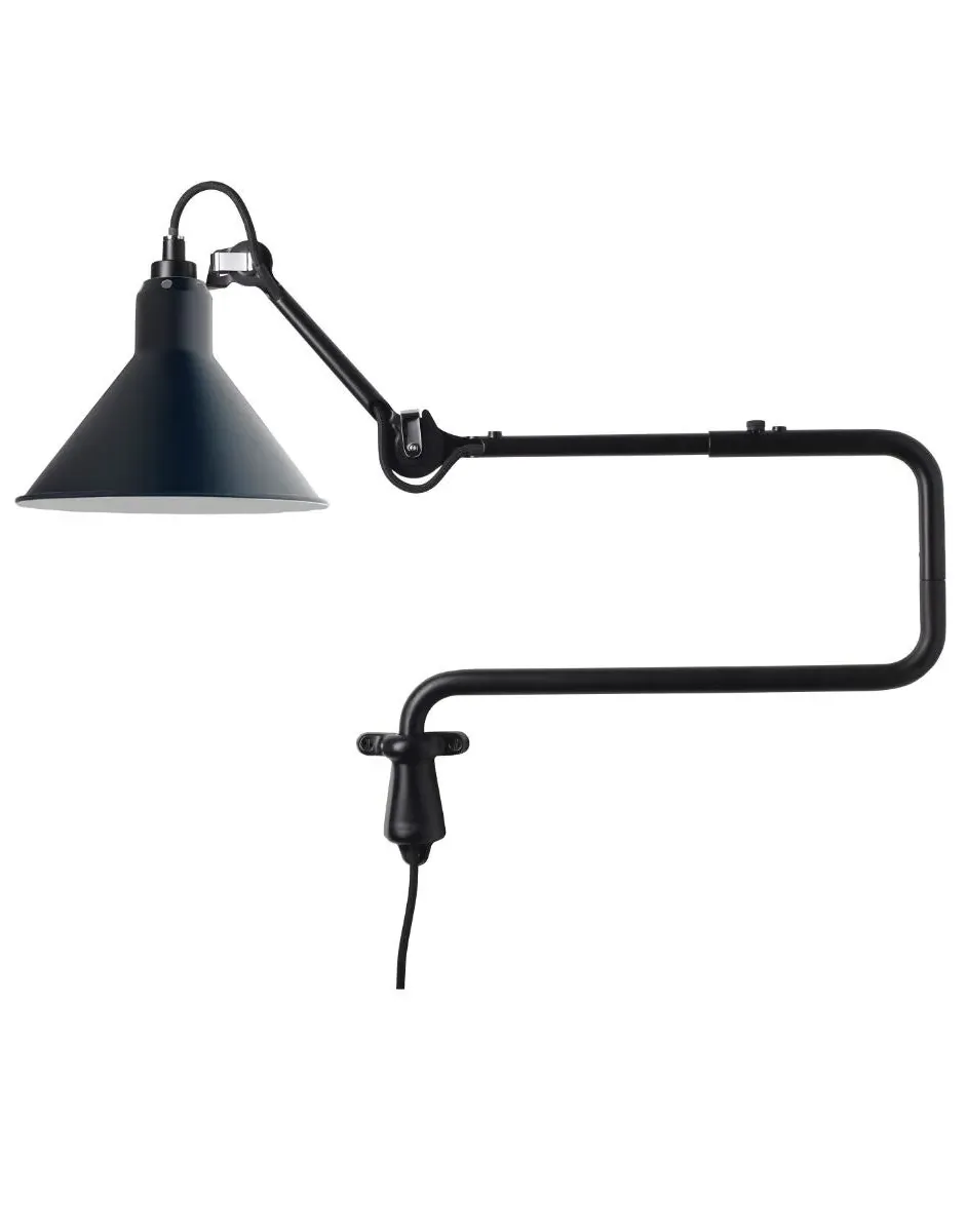 Conical Wall Light with Double Elbow - Blue