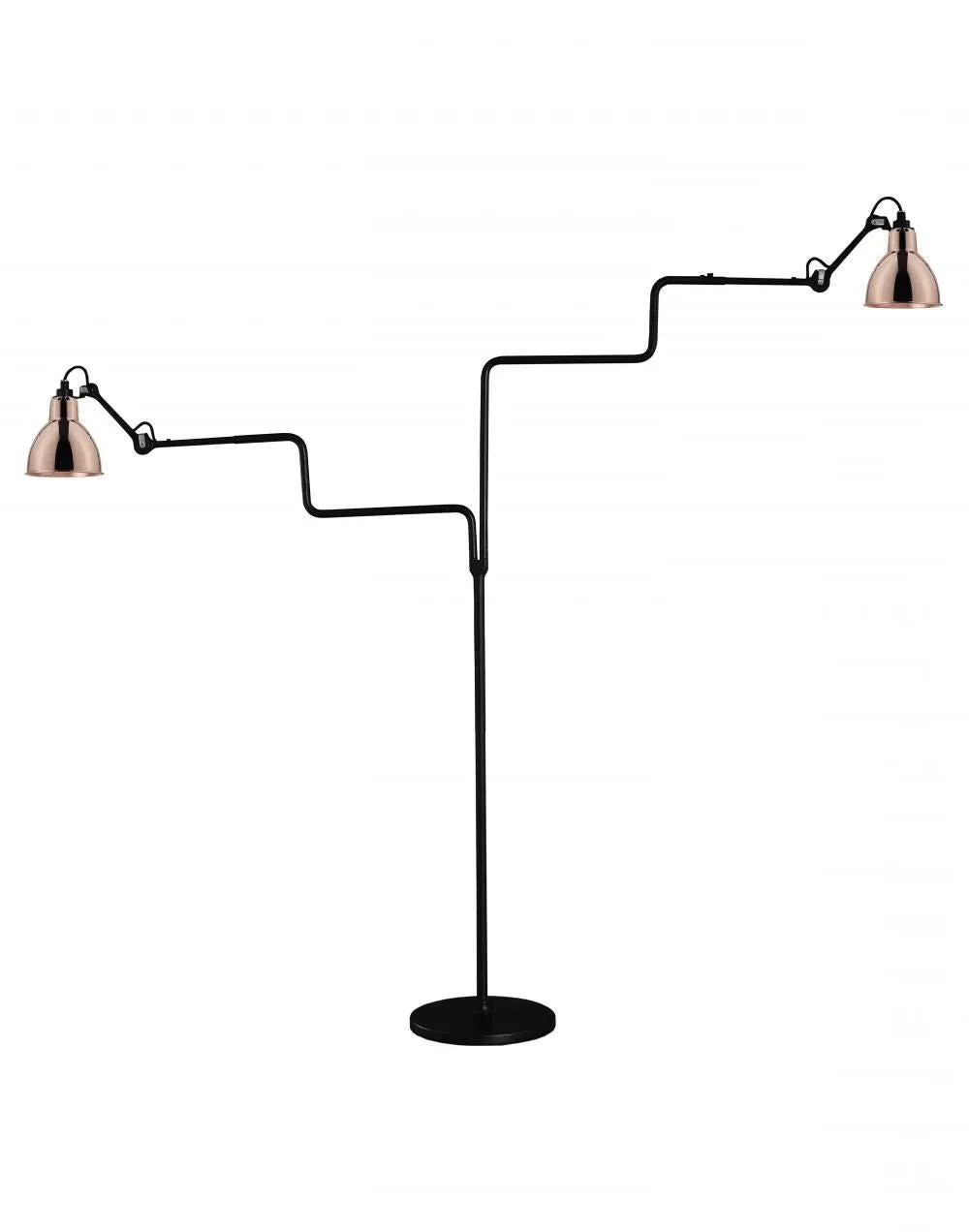 Double Floor Lamp with Adjustable Arms - Black