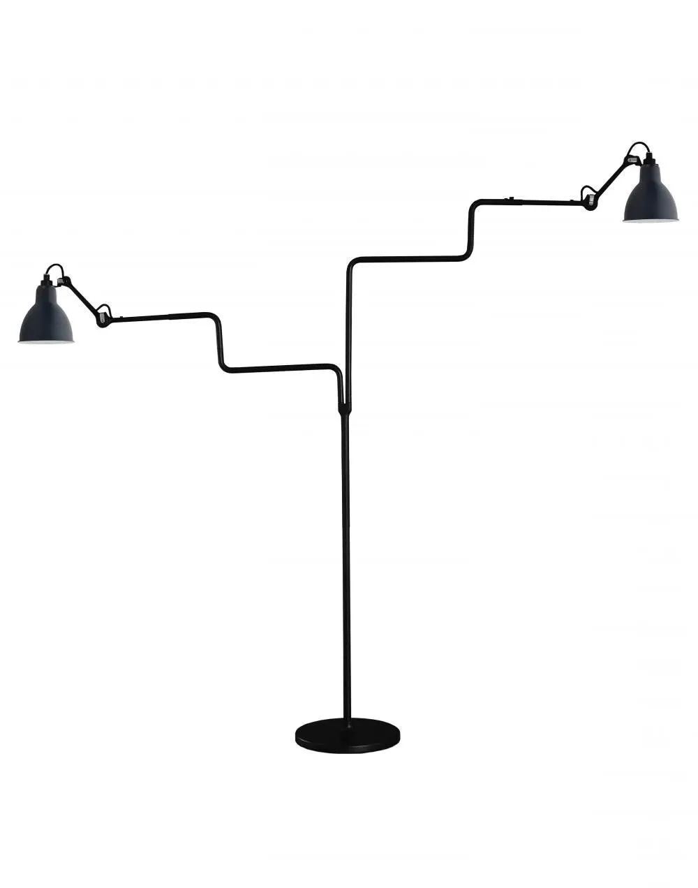 Double Floor Lamp with Adjustable Arms - Black