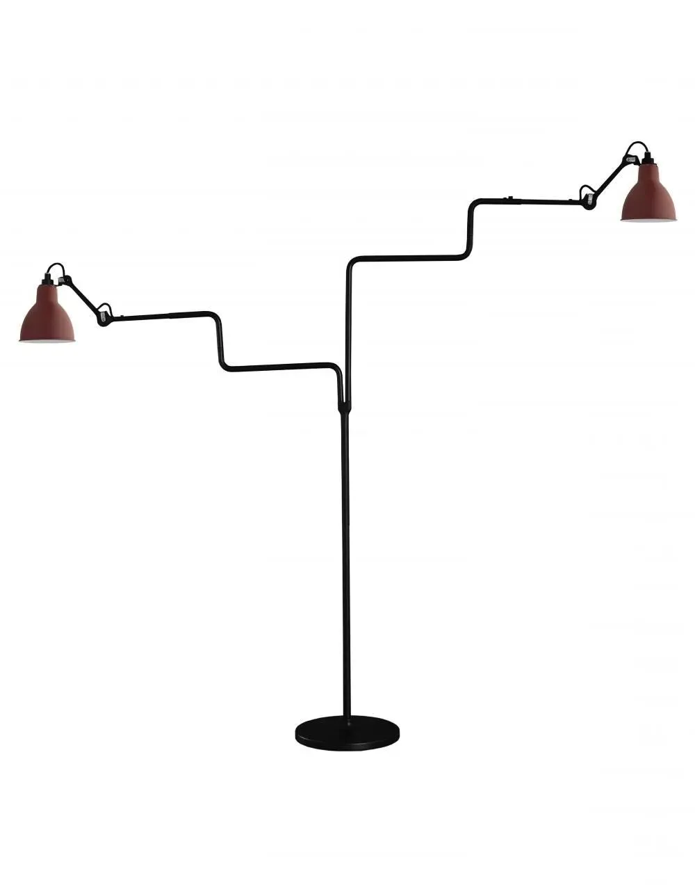 Double Floor Lamp with Adjustable Arms - Black