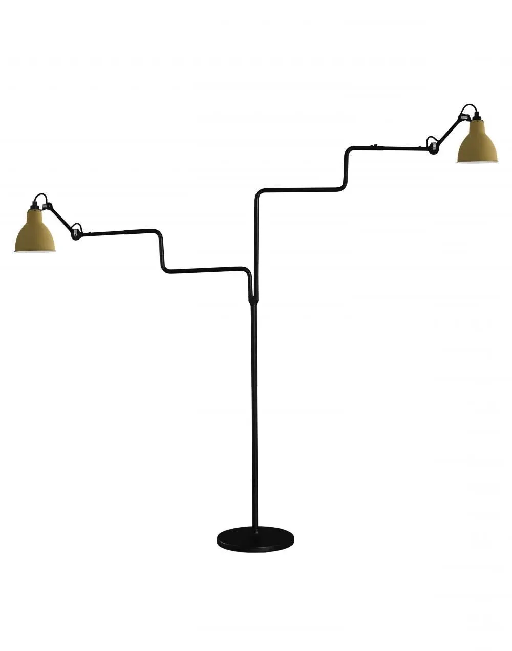 Double Floor Lamp with Adjustable Arms - Yellow