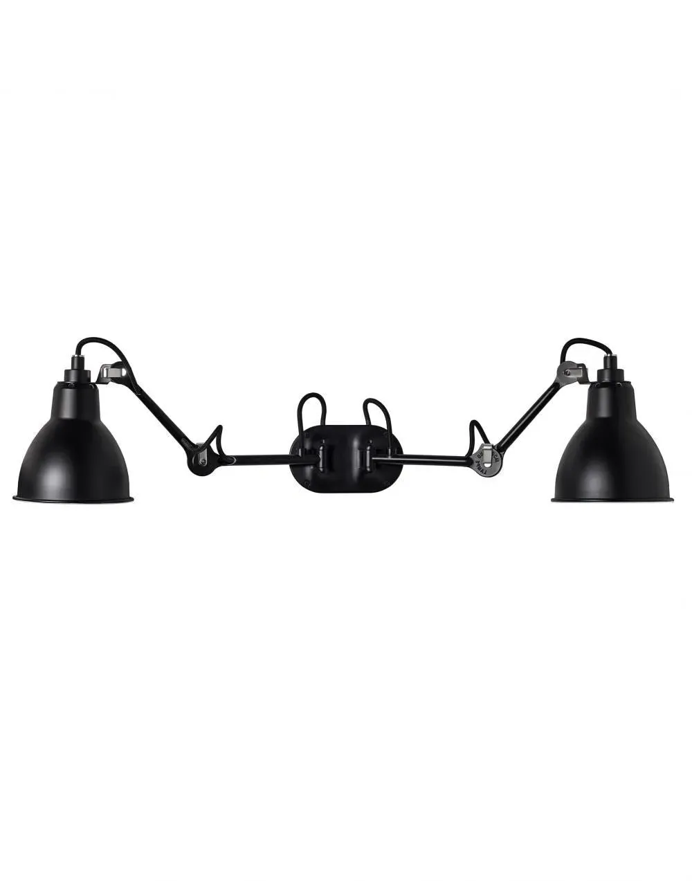 Double Wall Light with Adjustable Arms - Black