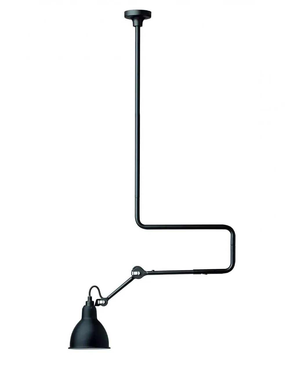 Large Ceiling Light with Double Elbow - Black