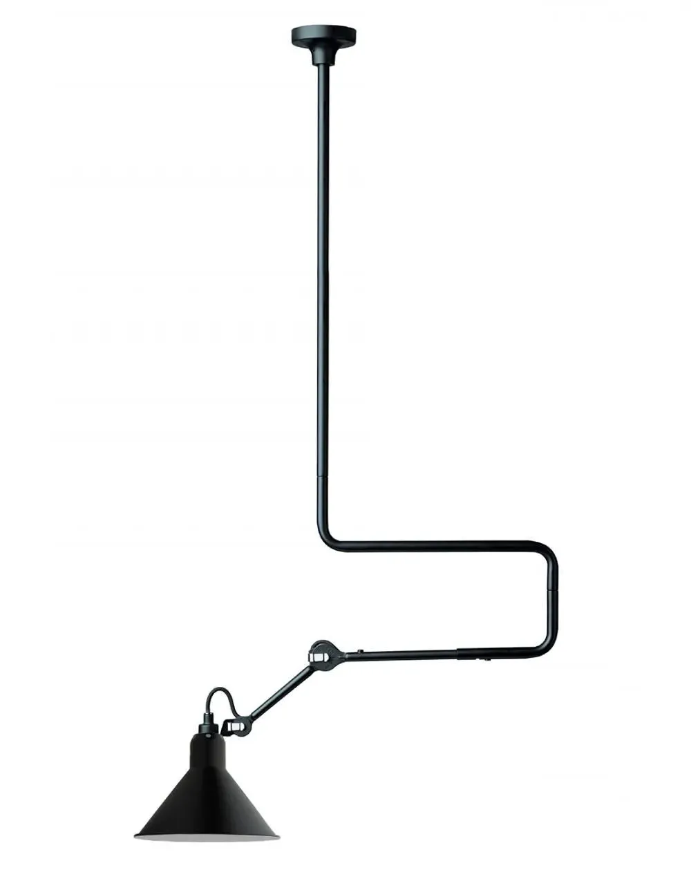 Large Ceiling Light with Double Elbow - Black