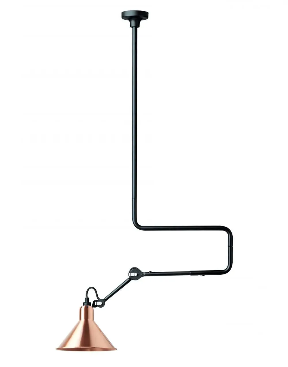 Large Ceiling Light with Double Elbow - Copper