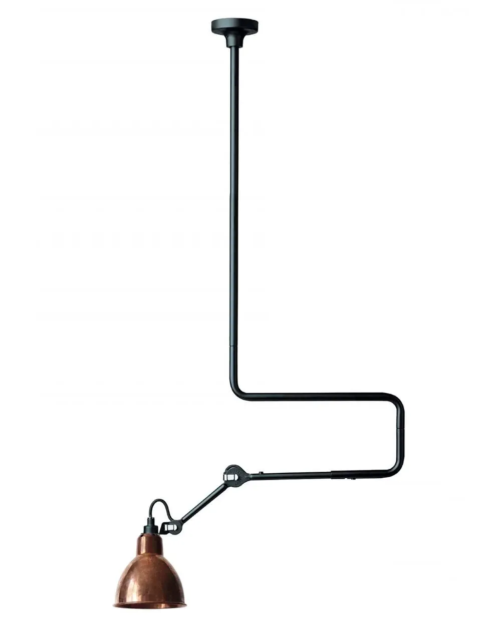 Large Ceiling Light with Double Elbow - Copper