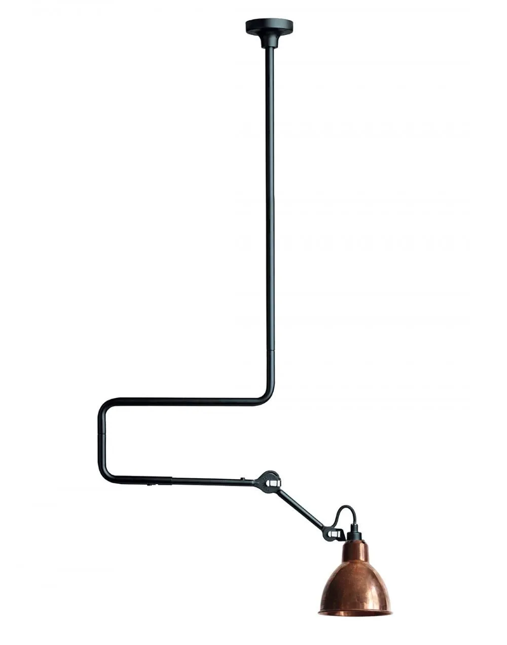 Large Ceiling Light with Double Elbow - Copper