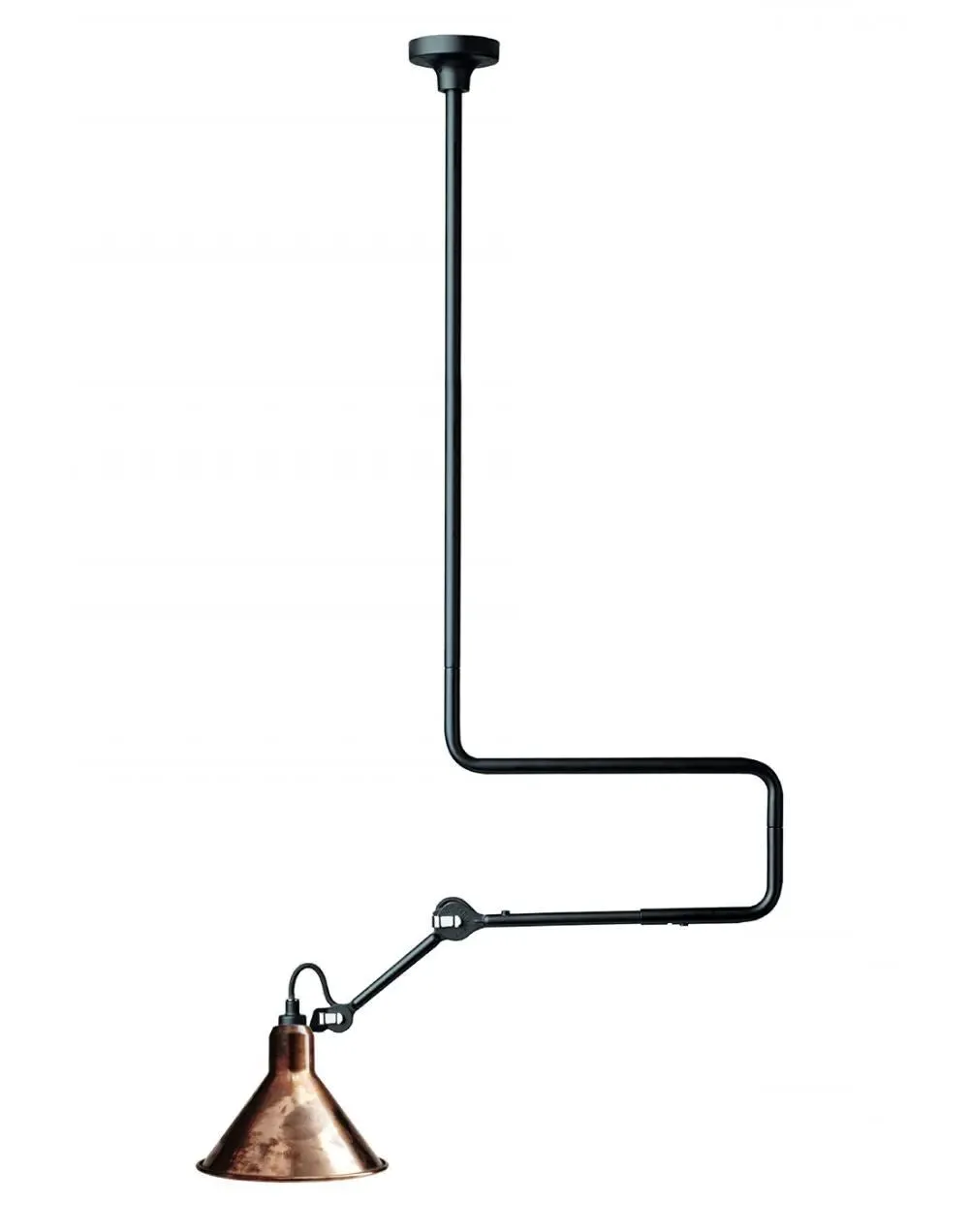 Large Ceiling Light with Double Elbow - Red