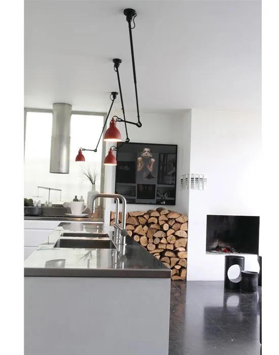 Large Conical Ceiling Light - Red