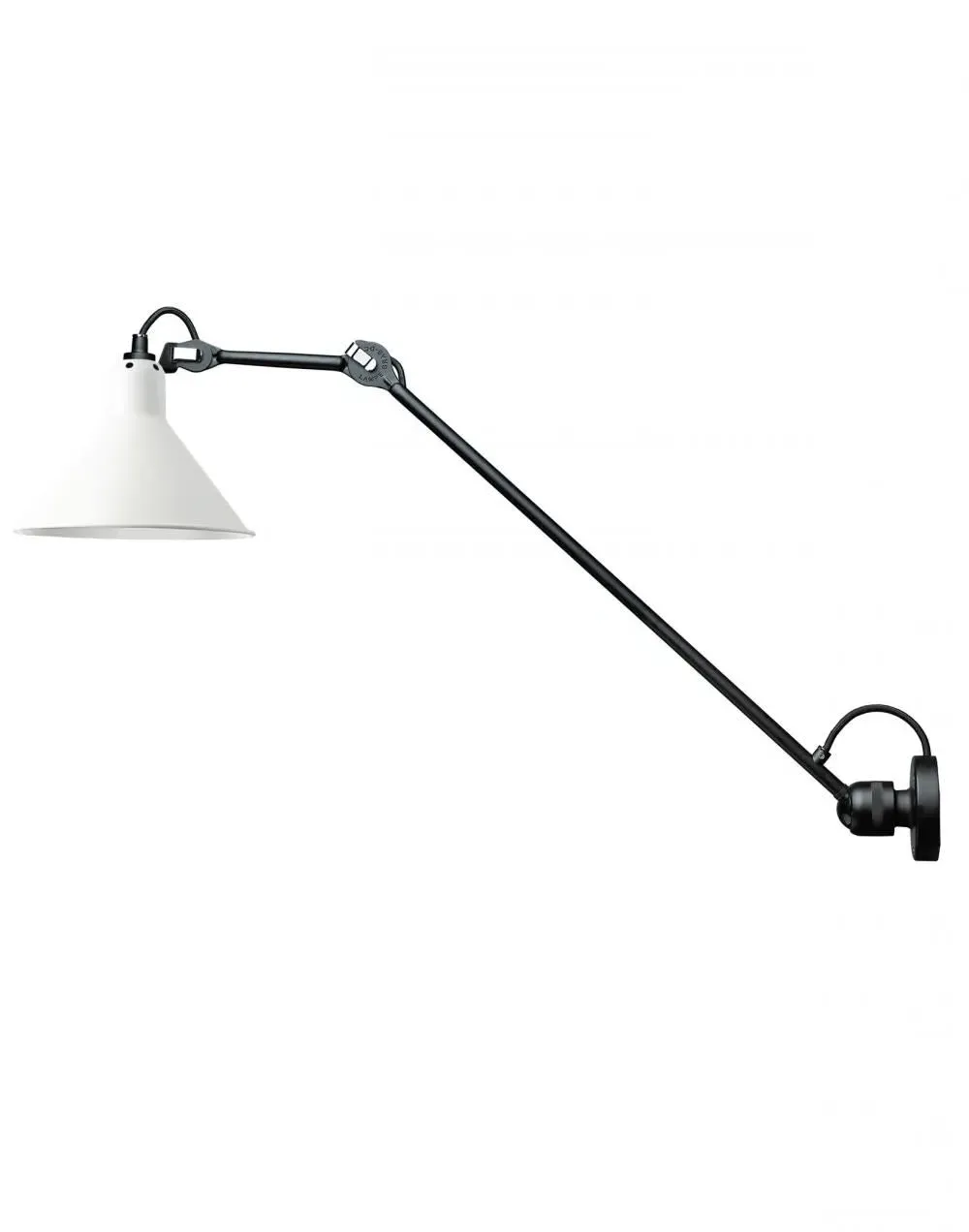 Large Wall Light Conical Shade - White, Metal