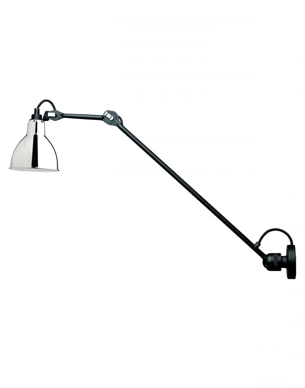 Large Wall Light Round Shade - Chrome, Metal image