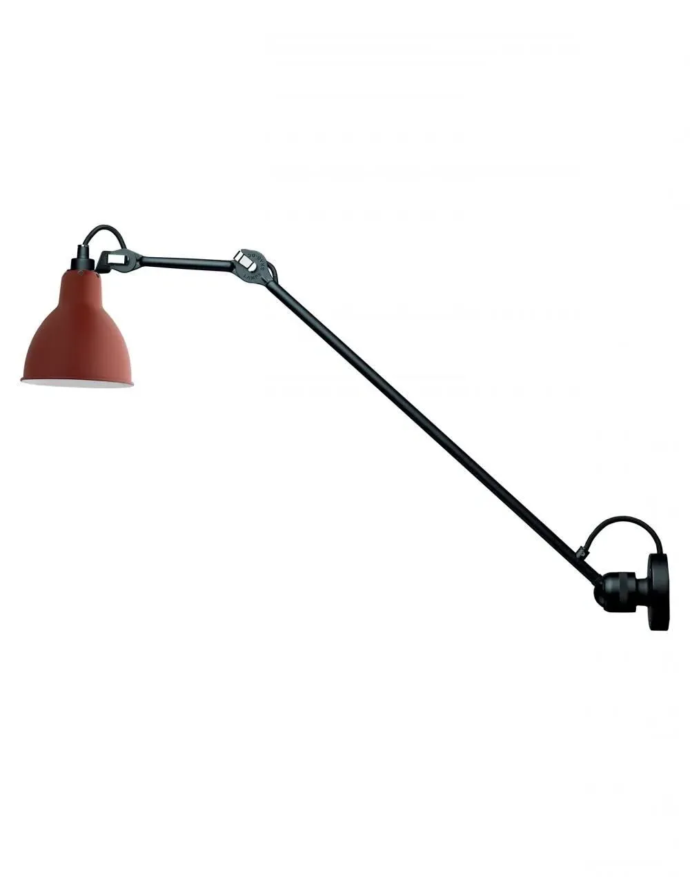 Large Wall Light with Round Shade - Red, Metal image