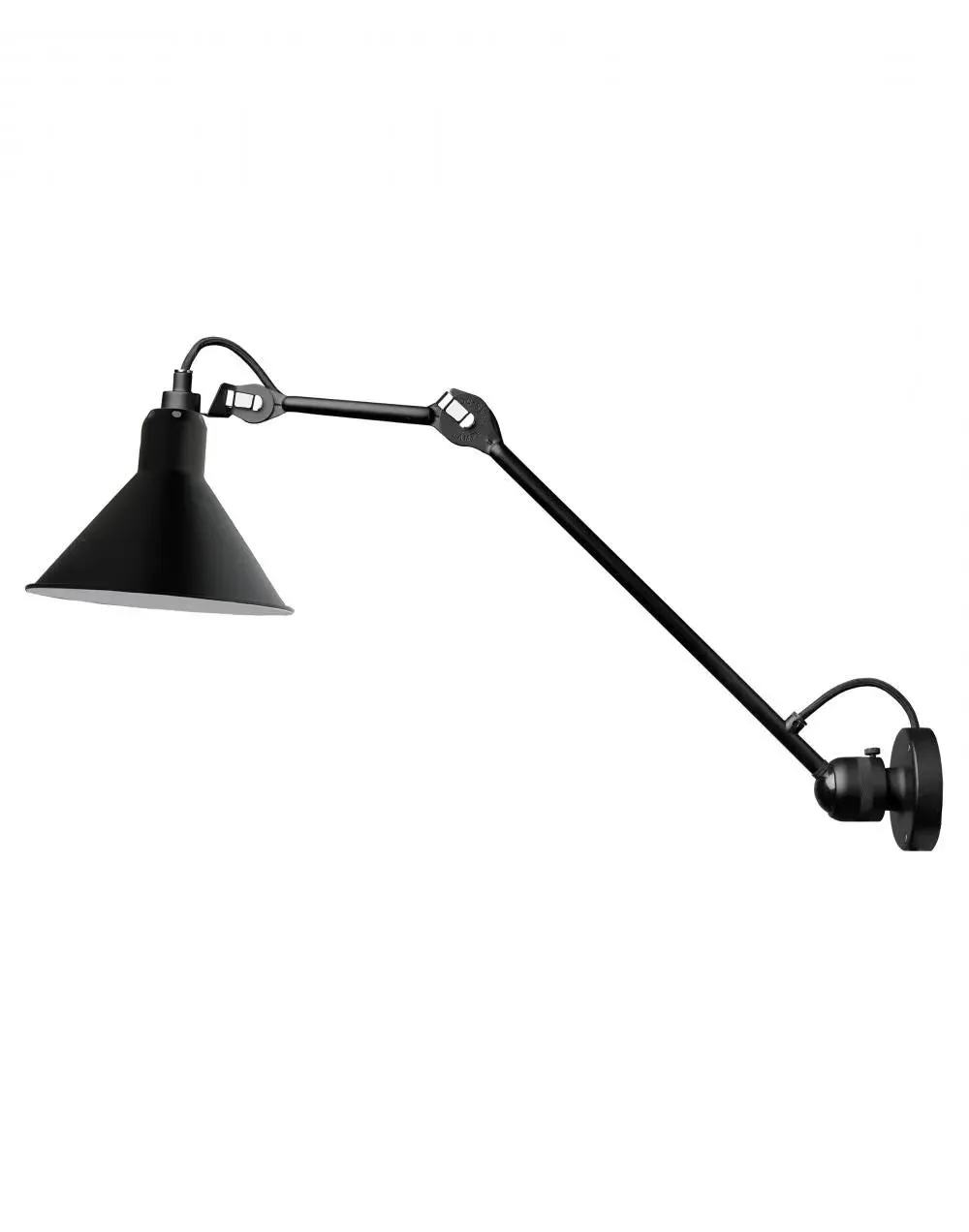 Medium Wall Light with Conical Shade - Black