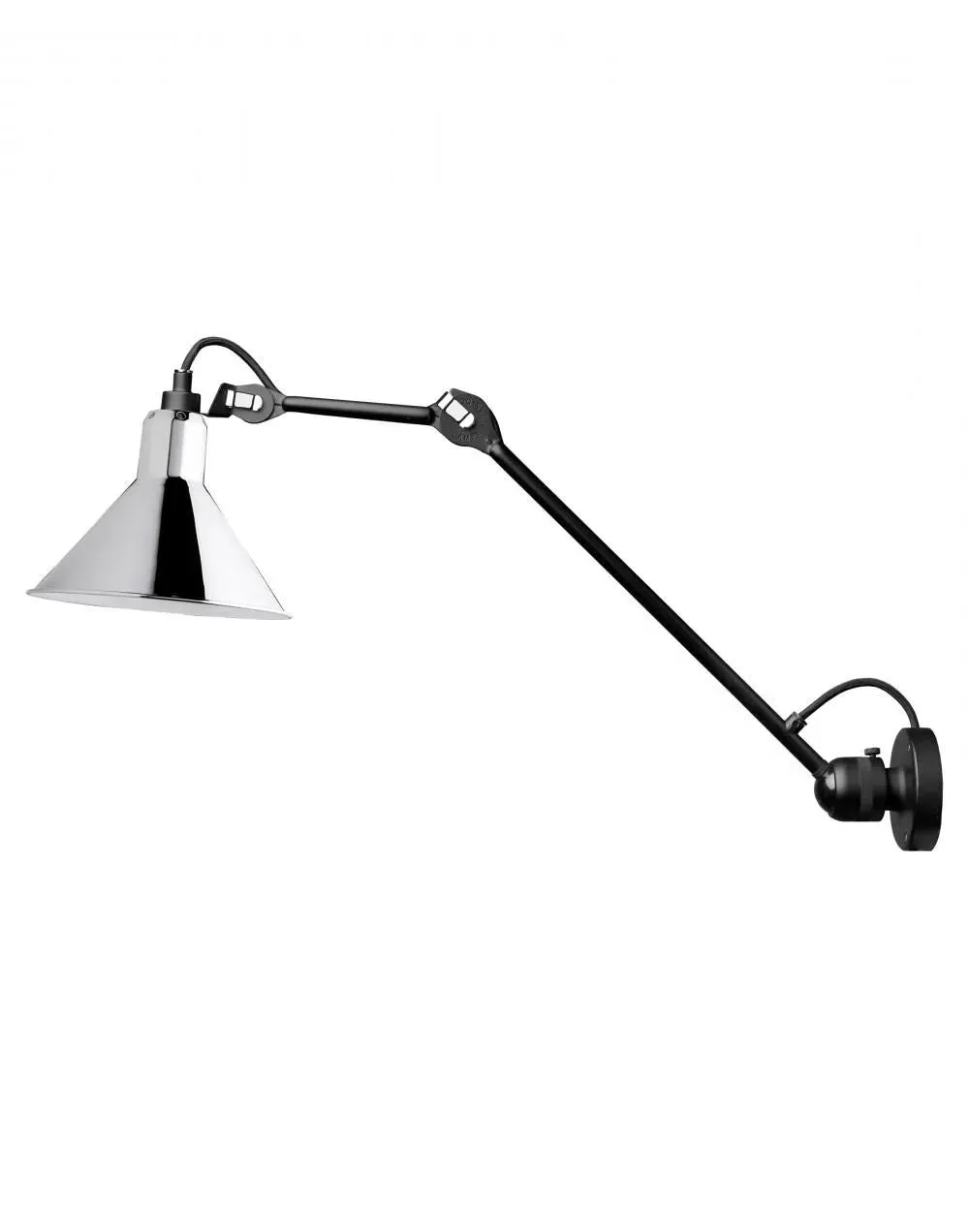 Medium Wall Light with Conical Shade - Chrome