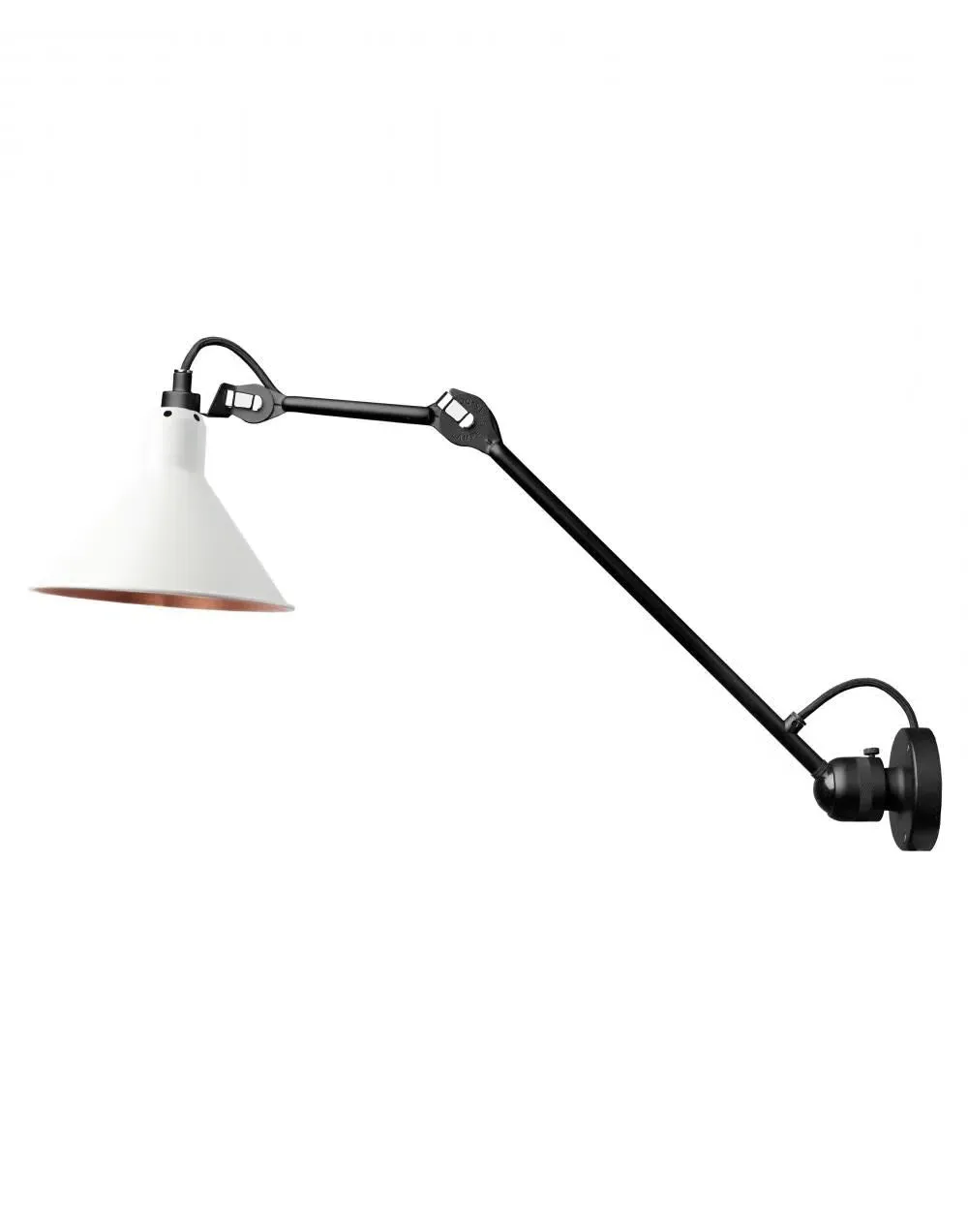 Medium Wall Light with Conical Shade - White
