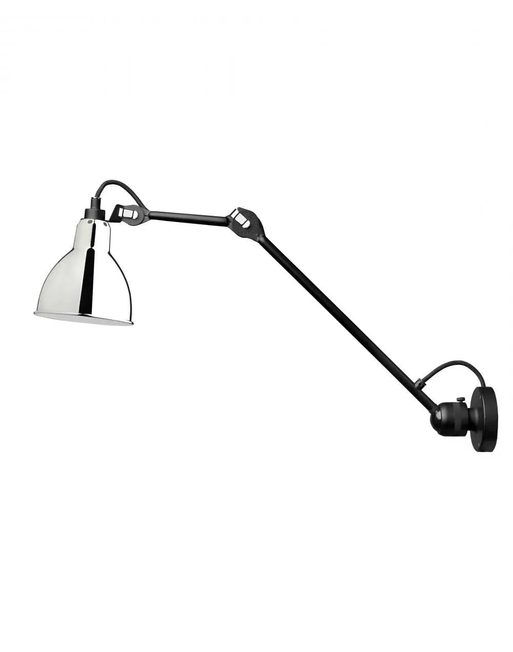 Medium Wall Light with Round Shade - Chrome