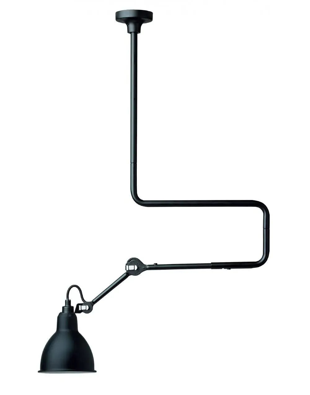 Round Ceiling Light with Double Elbow - Black image