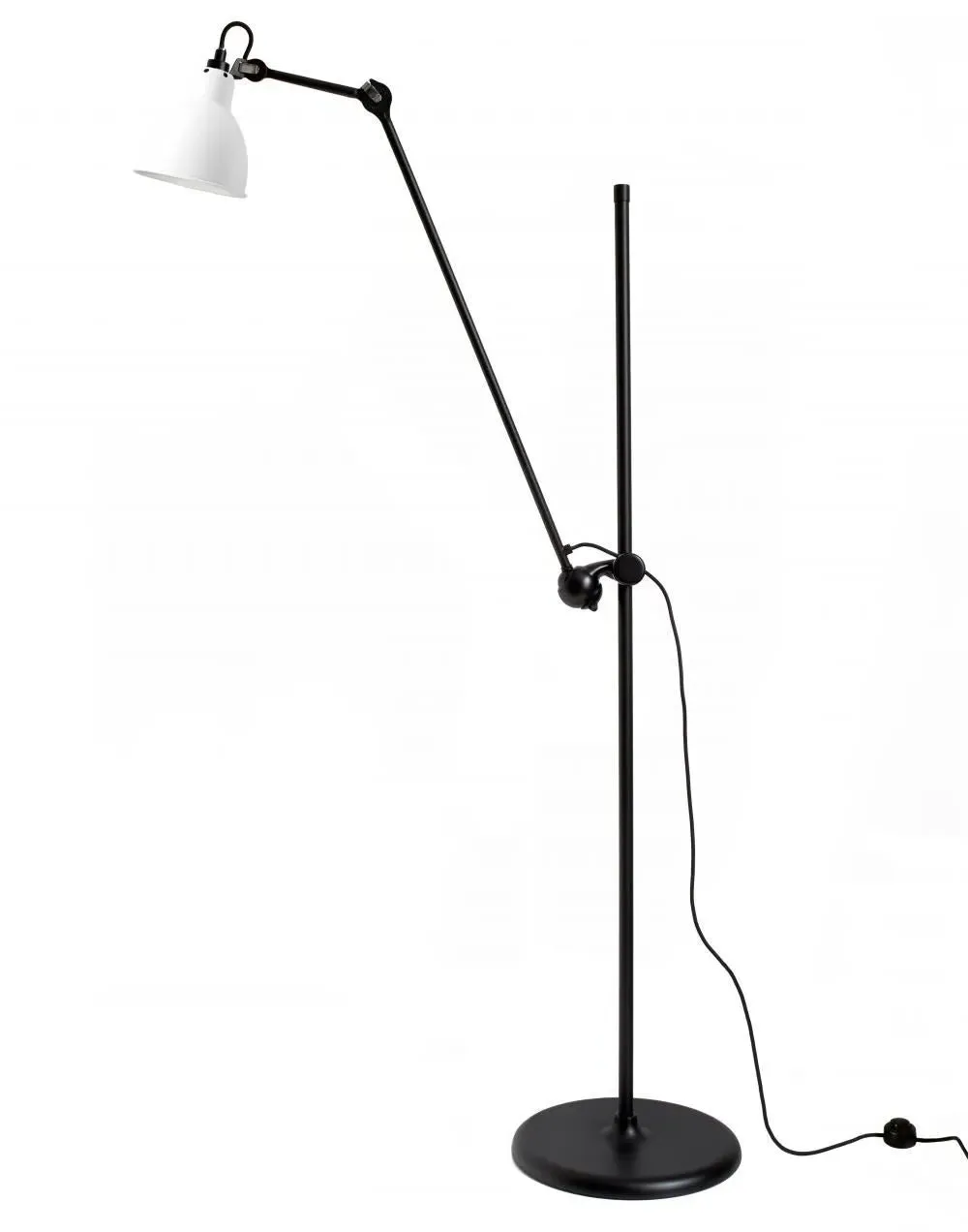 Round Floor Lamp with Adjustable Arm - Copper