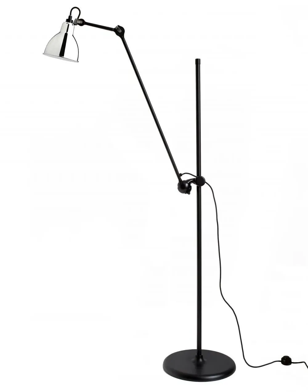 Round Floor Lamp with Adjustable Arm - Red