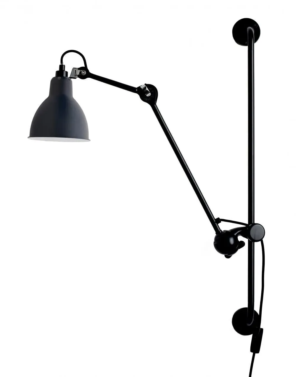 Round Wall Light with Arm - Blue, Metal