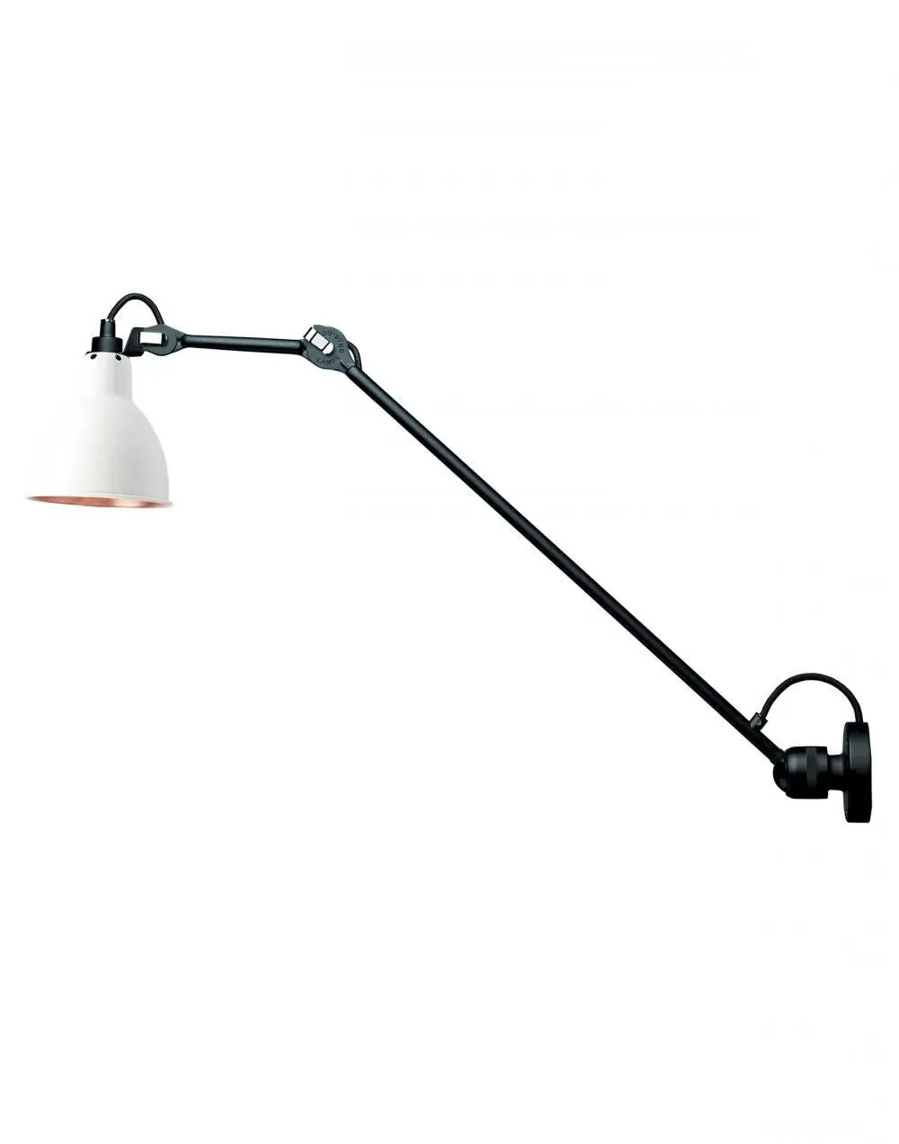 Round Wall Light with Copper Interior - White