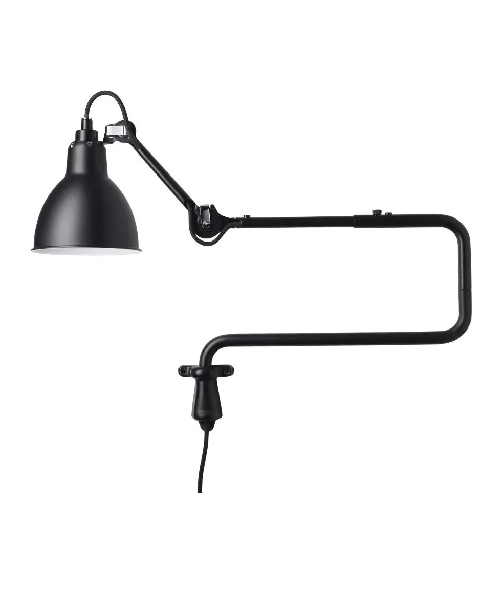 Round Wall Light with Double Elbow - Black