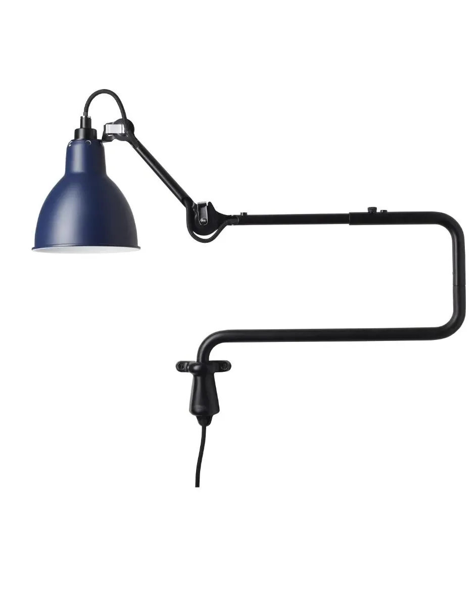 Round Wall Light with Double Elbow - Blue image