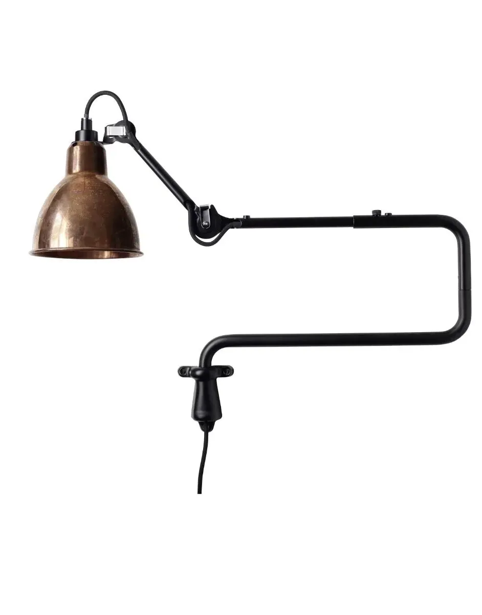 Round Wall Light with Double Elbow - Copper