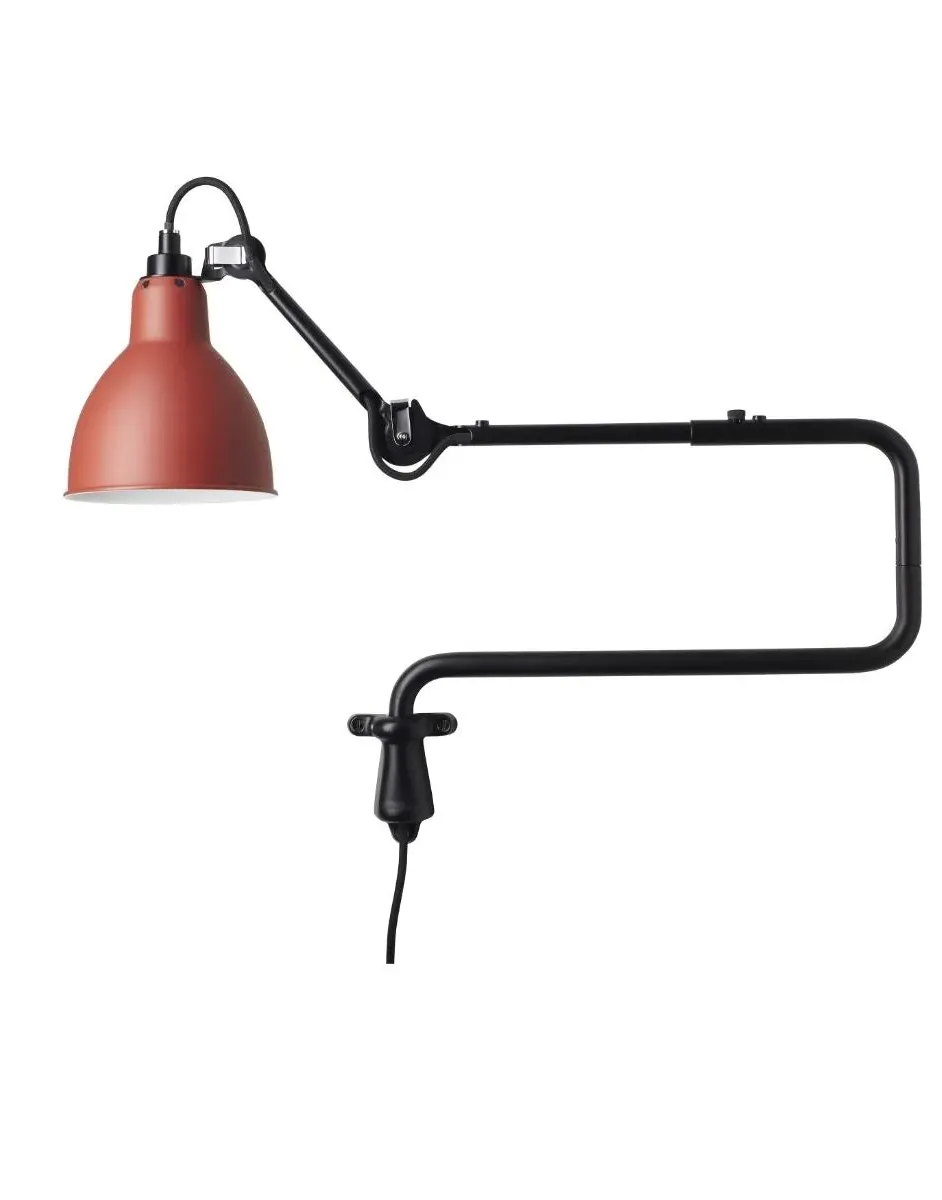 Round Wall Light with Double Elbow - Red