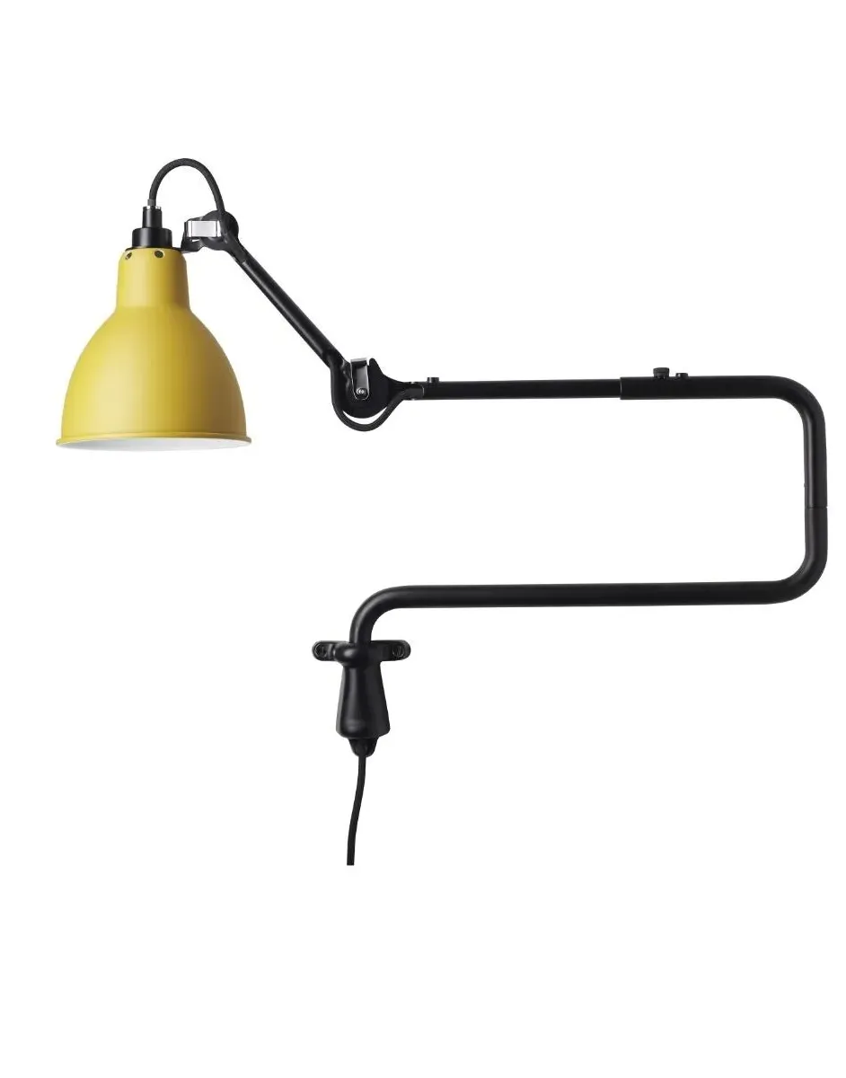 Round Wall Light with Double Elbow - Yellow