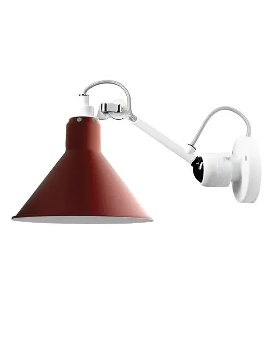 Small Wall Light Conical Shade - Red, Metal