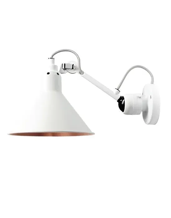 Small Wall Light Conical Shade - White, Metal