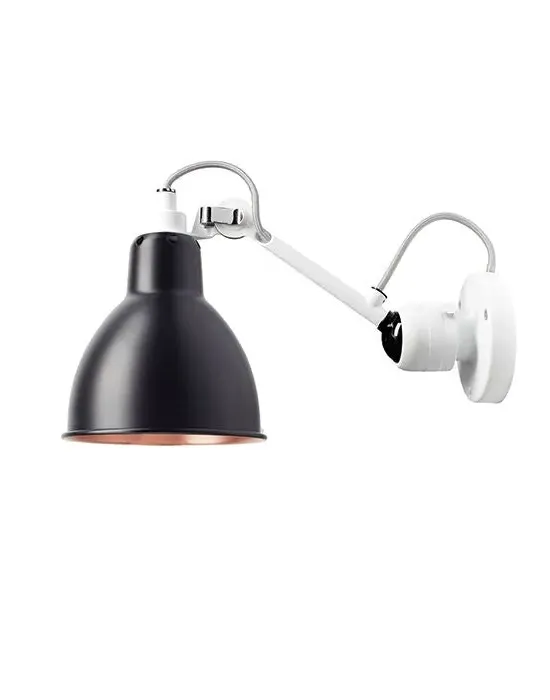 Small Wall Light Round Shade - Black, Metal