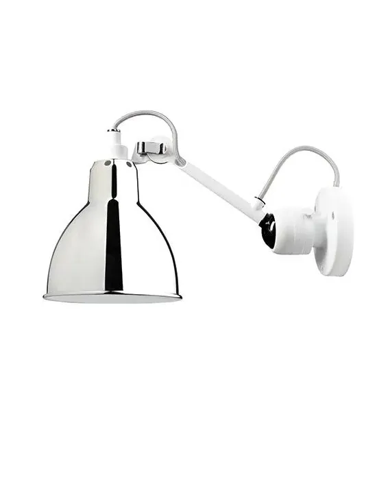 Small Wall Light Round Shade - Chrome, Metal