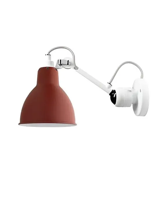 Small Wall Light Round Shade - Red, Metal