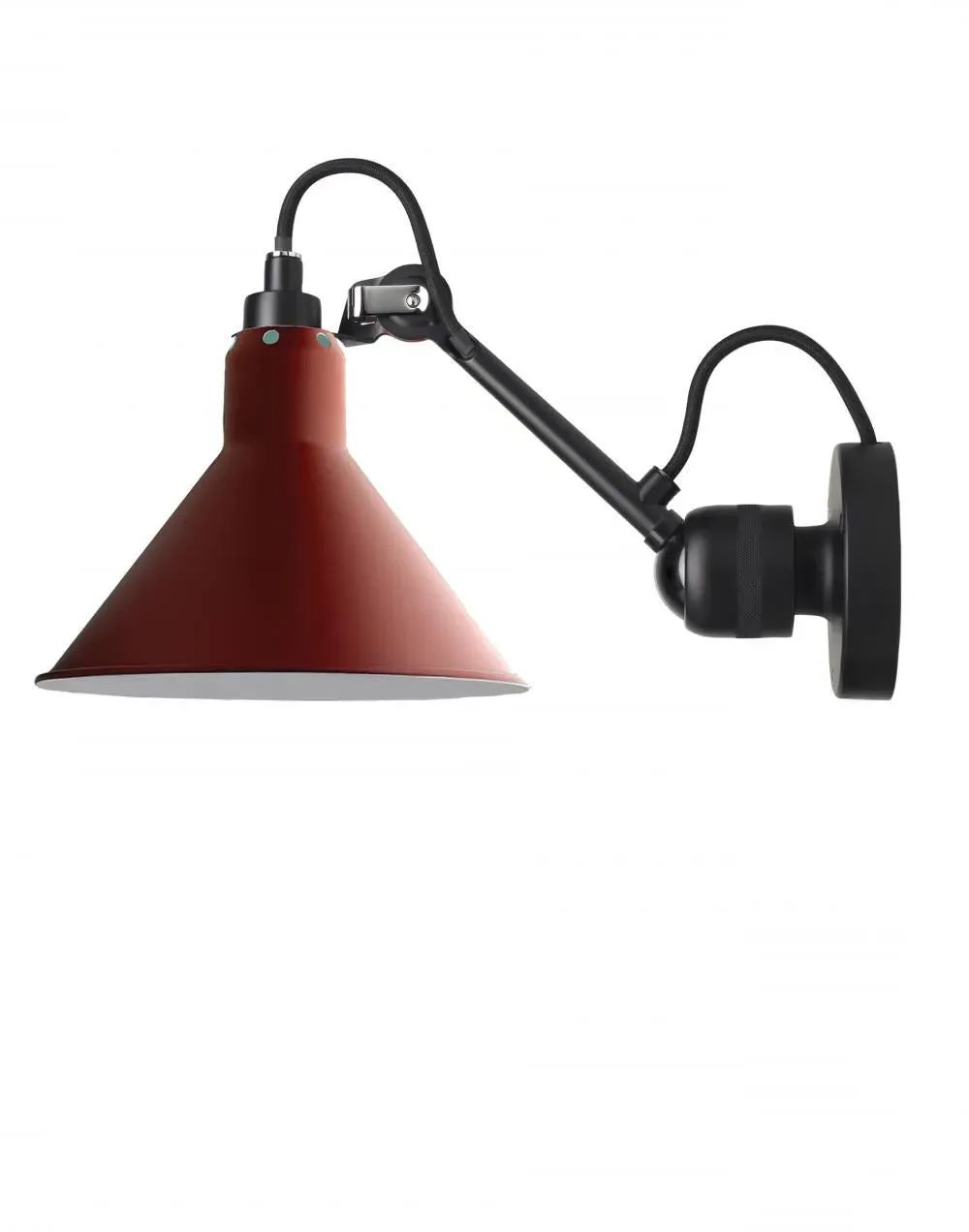 Small Wall Light with Conical Shade - Red