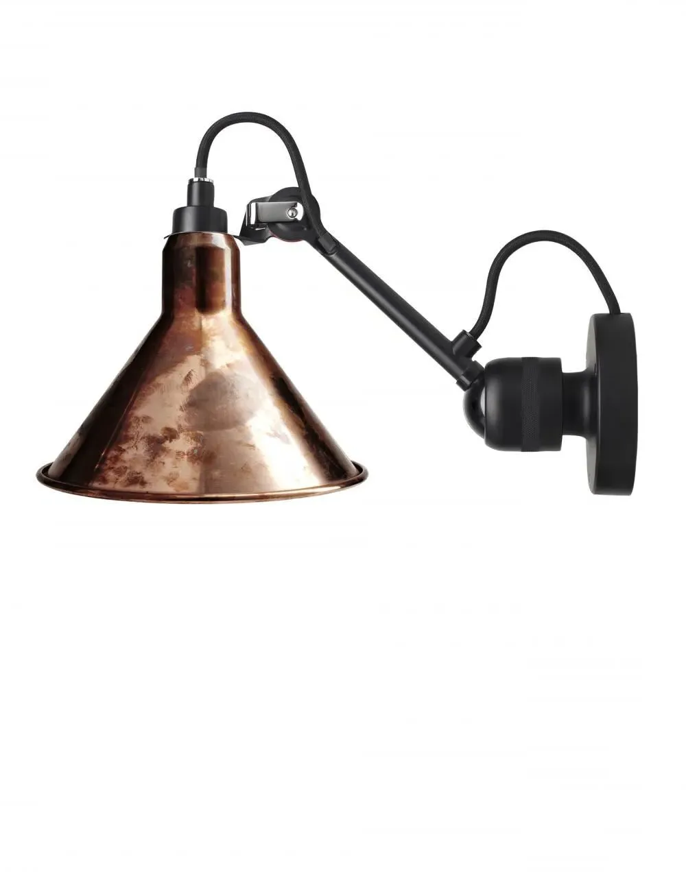 Small Wall Light with Conical Shade - White