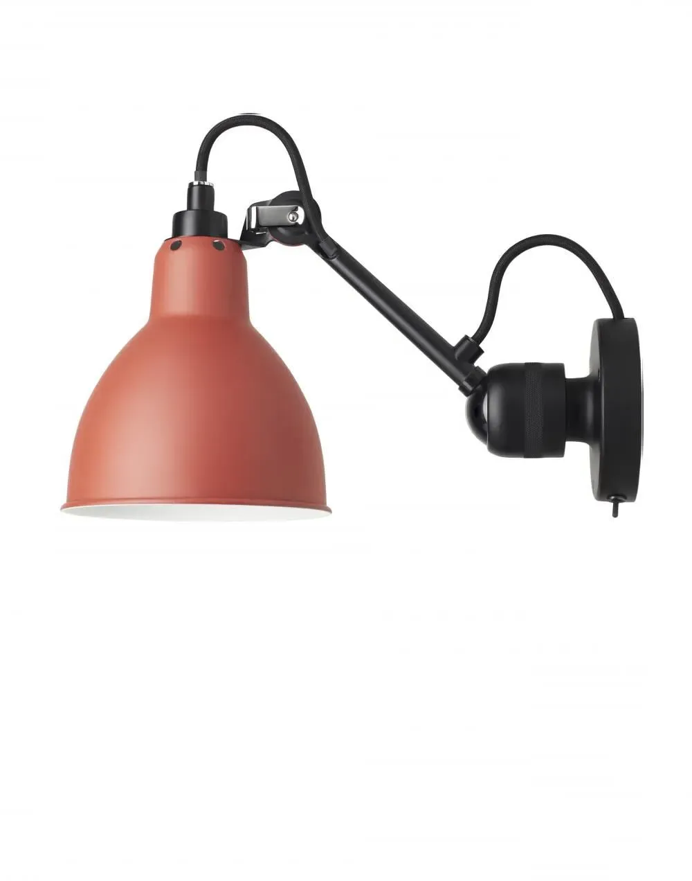 Small Wall Light with Switch - Red, Metal