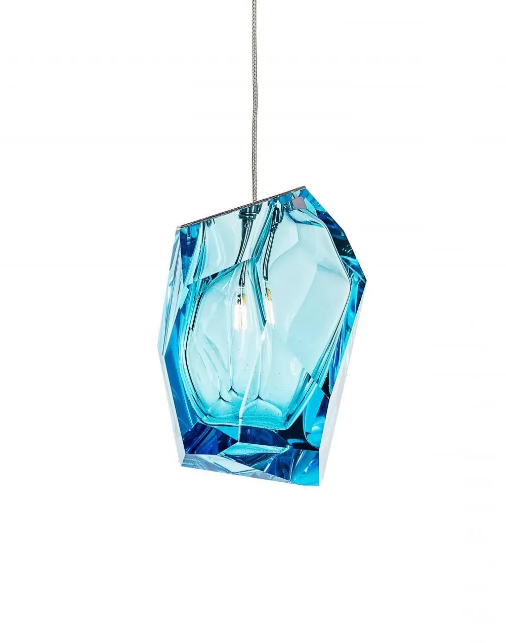 Crystal Pendant Light - Blue, Glass image