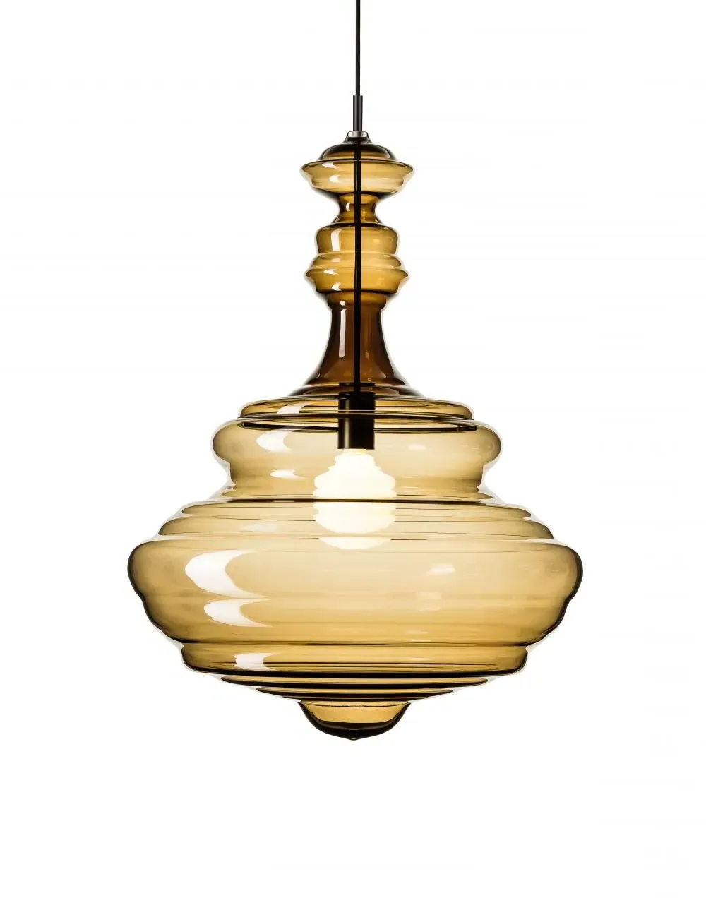 Large Pendant Light Chandelier - Smoked Glass