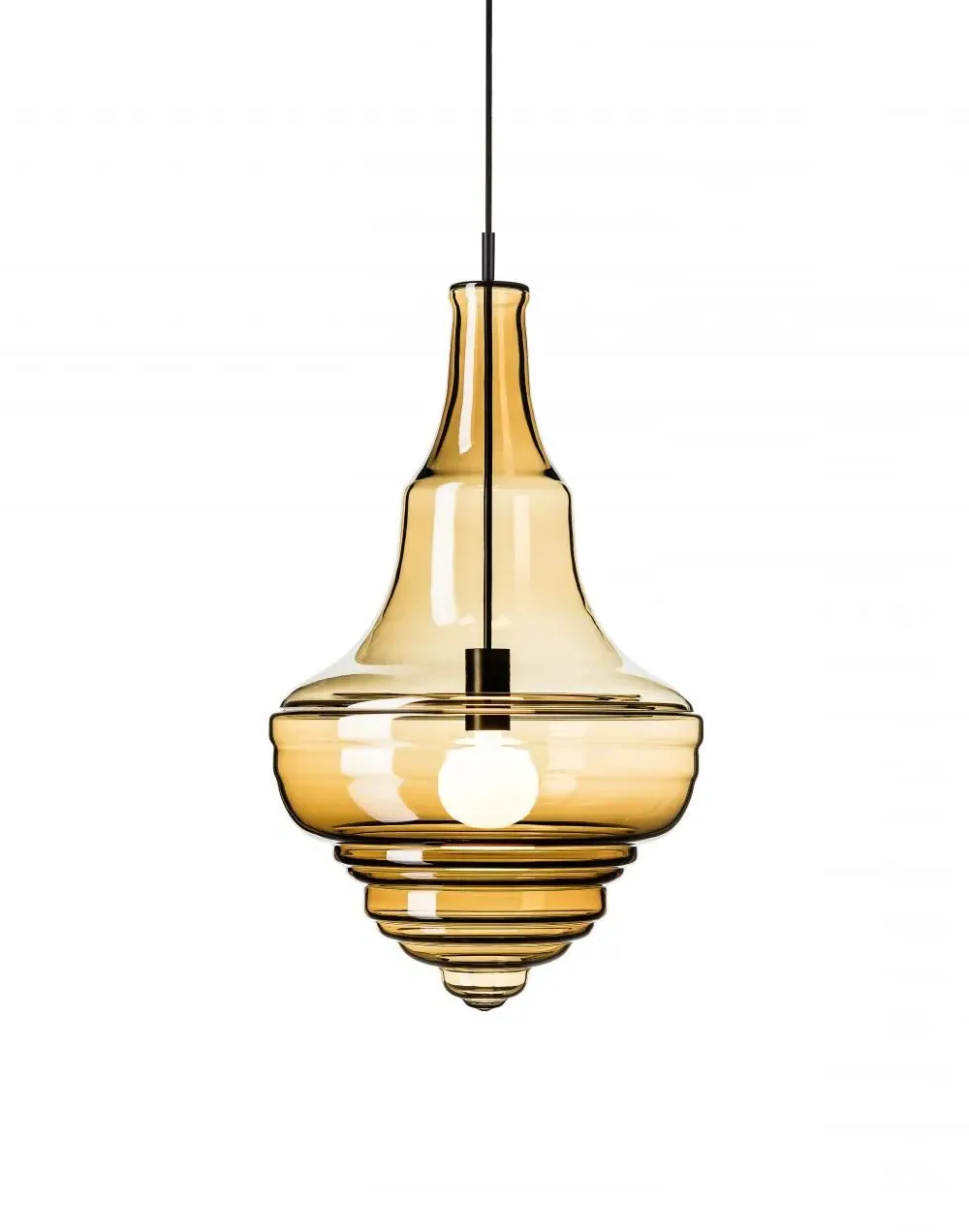 Large Pendant Light Prague Design - Smoked Glass