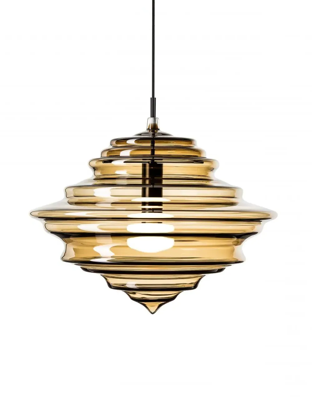 Medium Pendant Light Opera Style - Smoked Glass