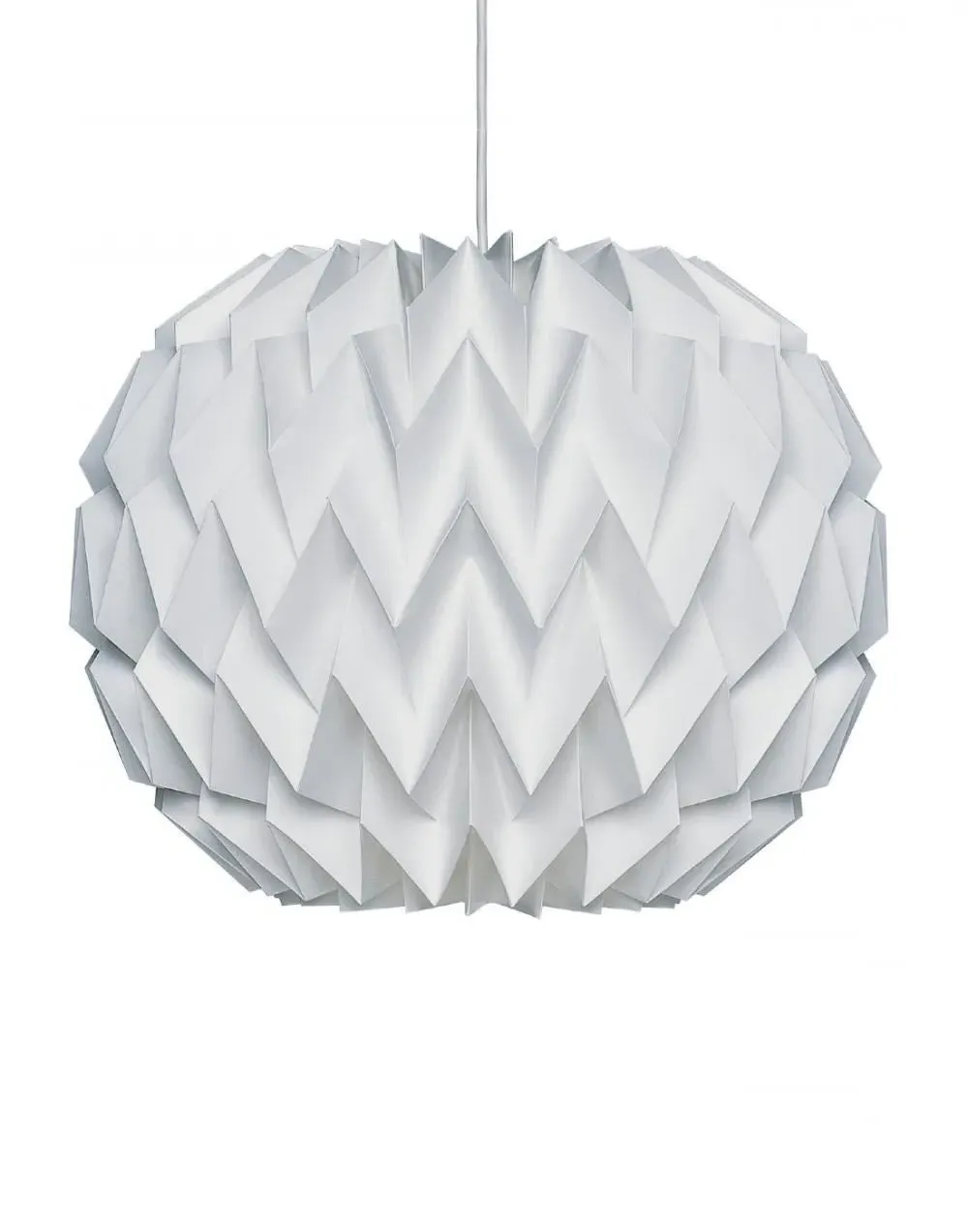 153 Pendant Light with Pleated Shade - White, Plastic image