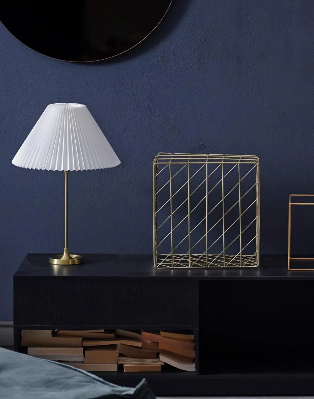 307 Table Lamp with Pleated Shade - Brass